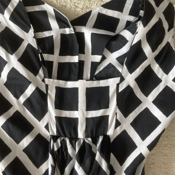 Vintage Doris Dodson Black / White Fit & Flare Dress 1950s Fits XXS-XS - Picture 10 of 16